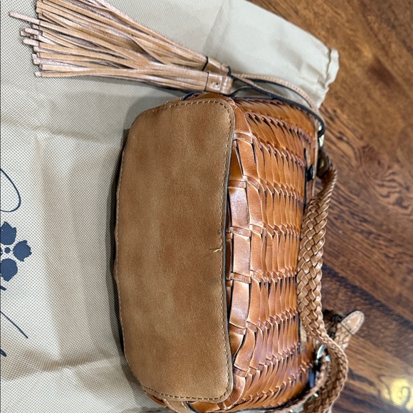 Patricia Nash Tan Woven Leather Crossbody Bag - Picture 2 of 4
